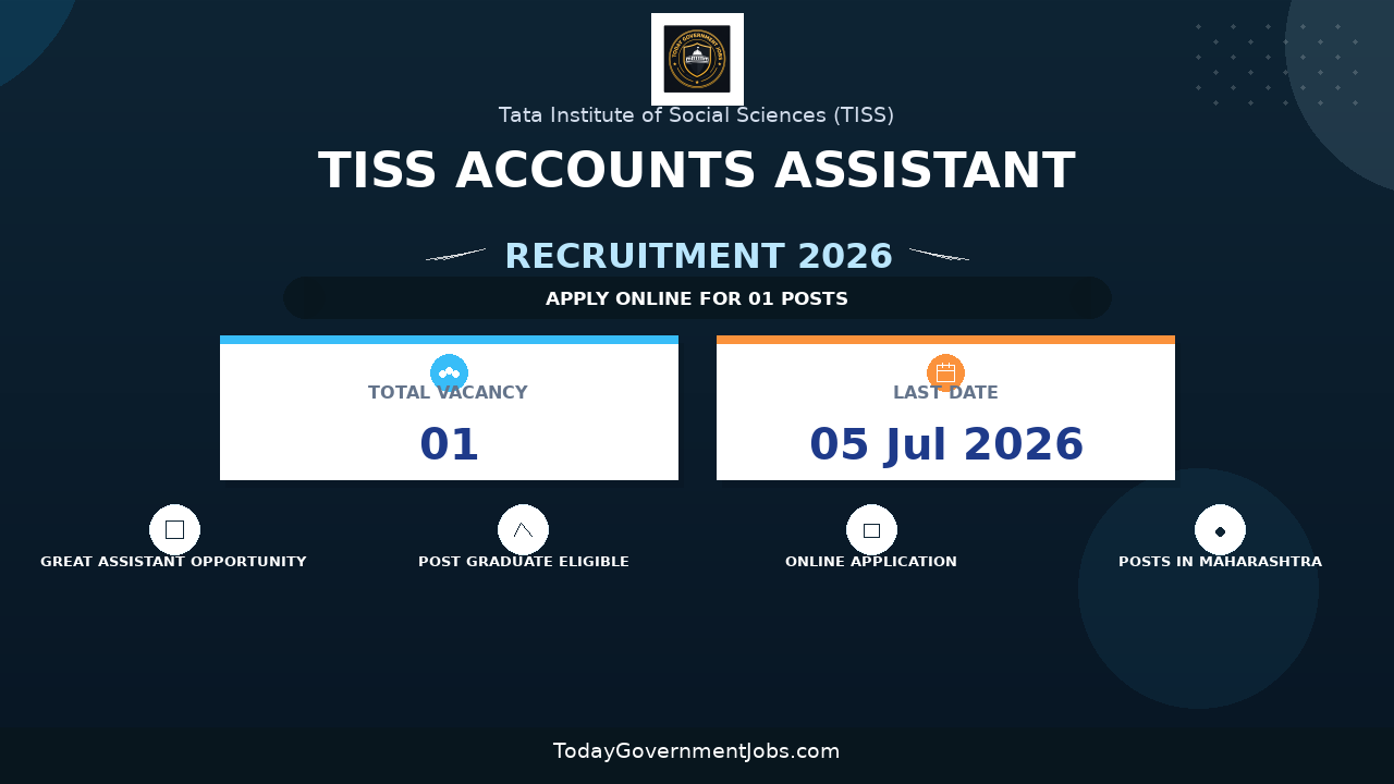 TISS Accounts Assistant Recruitment 2026 - Apply Online