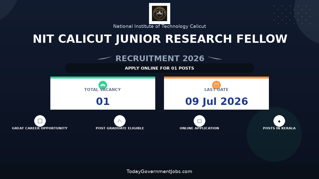 NIT Calicut Junior Research Fellow Recruitment 2026 - Apply Online