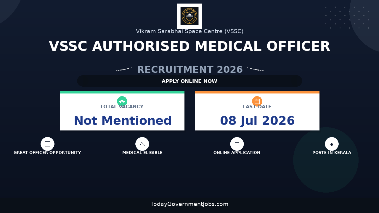 VSSC Authorised Medical Officer Recruitment 2026 - Apply Online