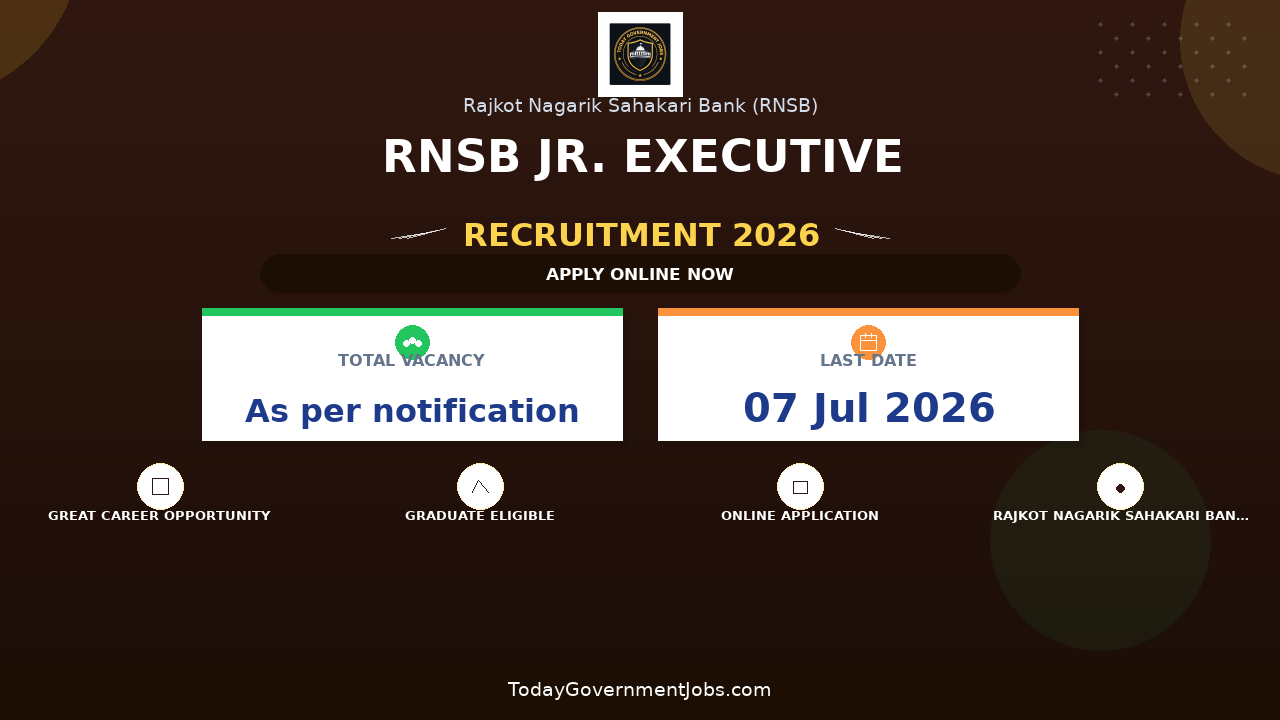 RNSB Jr. Executive Recruitment 2026 - Apply Offline