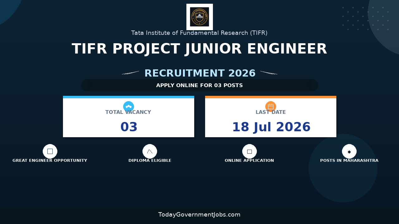 TIFR Project Junior Engineer Recruitment 2026 - Apply Online