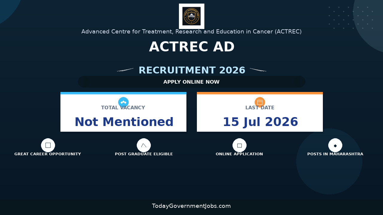 ACTREC Ad-hoc Consultant Recruitment 2026 - Walkin