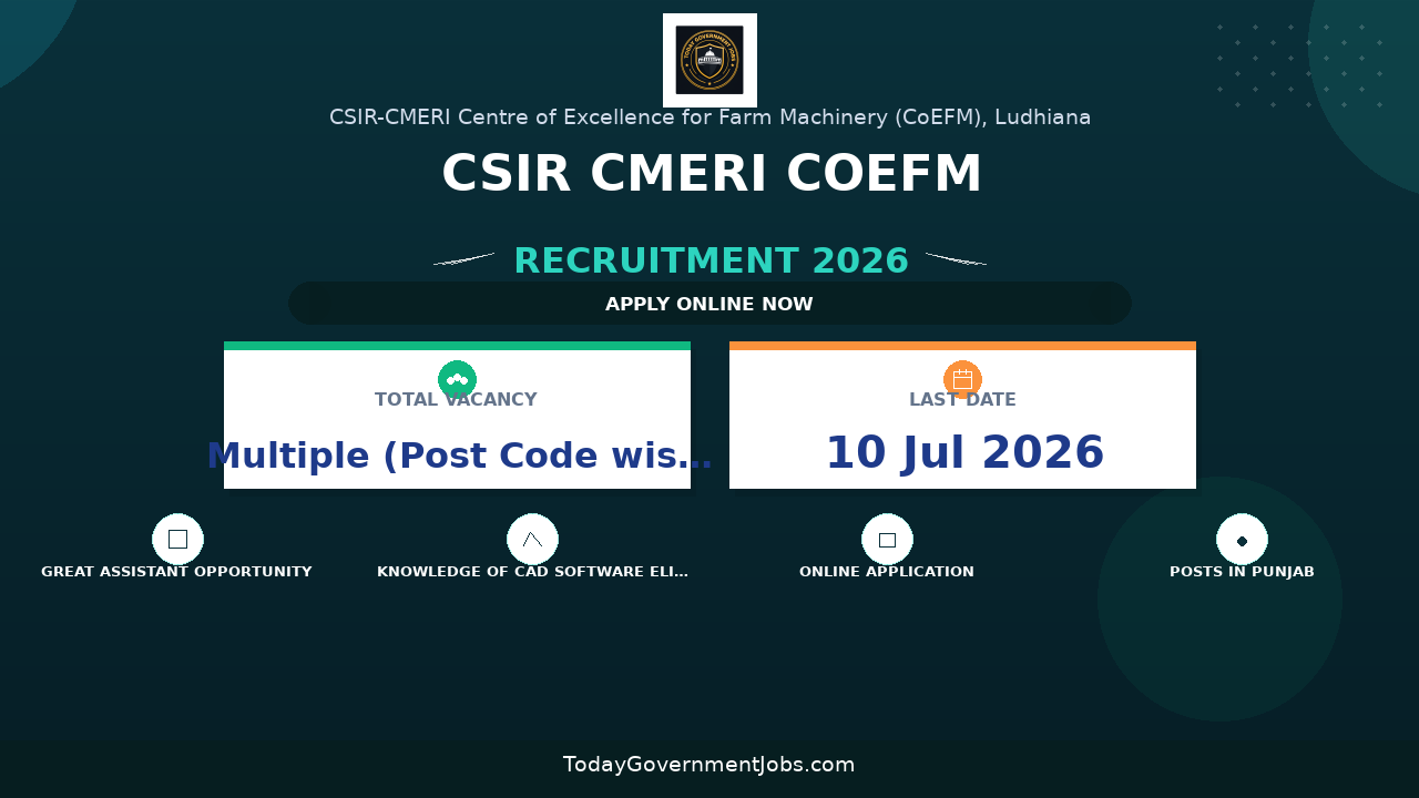CSIR CMERI CoEFM Recruitment 2026 - Walkin for Project Assistant III, Project Associate I and More Posts