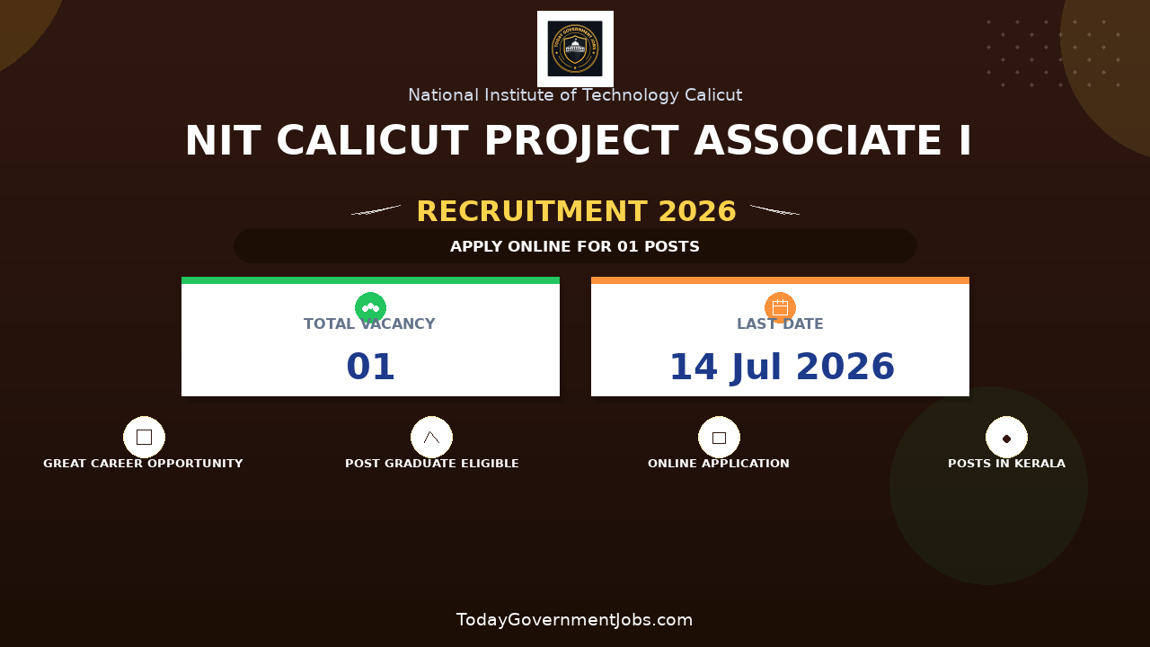 NIT Calicut Project Associate I Recruitment 2026 - Apply Online