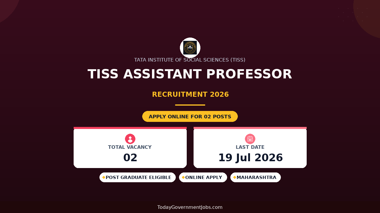 TISS Assistant Professor Recruitment 2026 - Apply Online