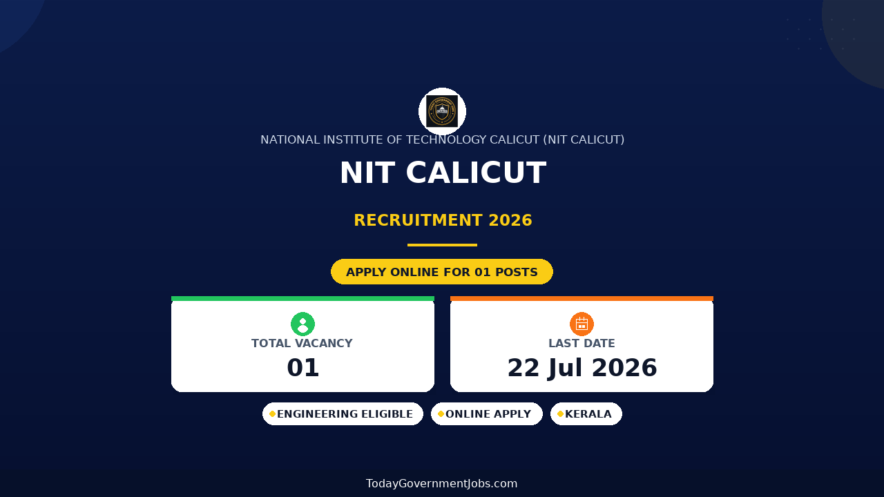 NIT Calicut Recruitment 2026 - Apply Online for Junior Research Fellow / Project Associate I Posts