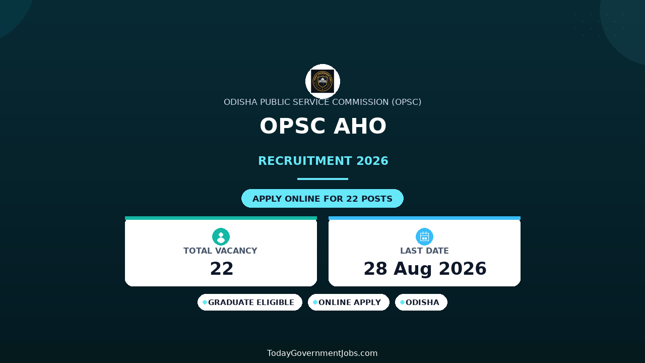 OPSC AHO Recruitment 2026 Notification Out - Apply Online for 22 Assistant Horticulture Officer Posts