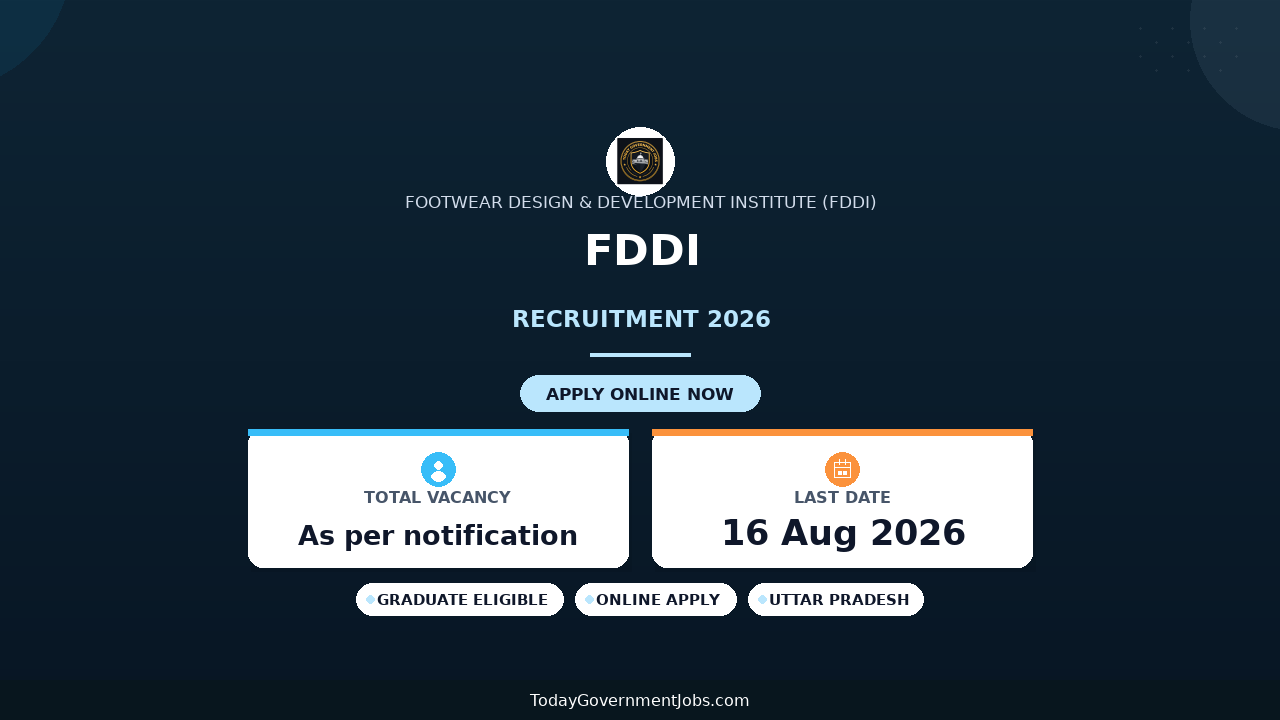 FDDI Recruitment 2026 - Apply Online for Chief Engineer & Superintending Engineer Posts