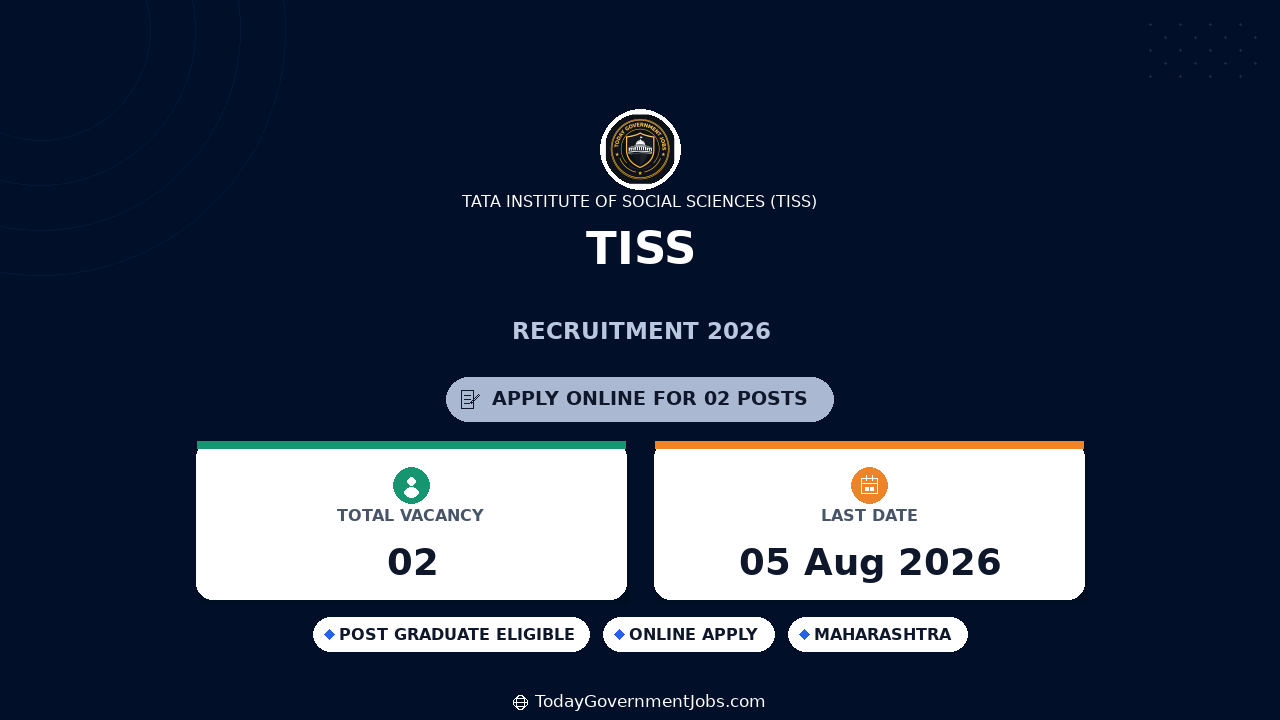 TISS Recruitment 2026 - Manager & Assistant Manager