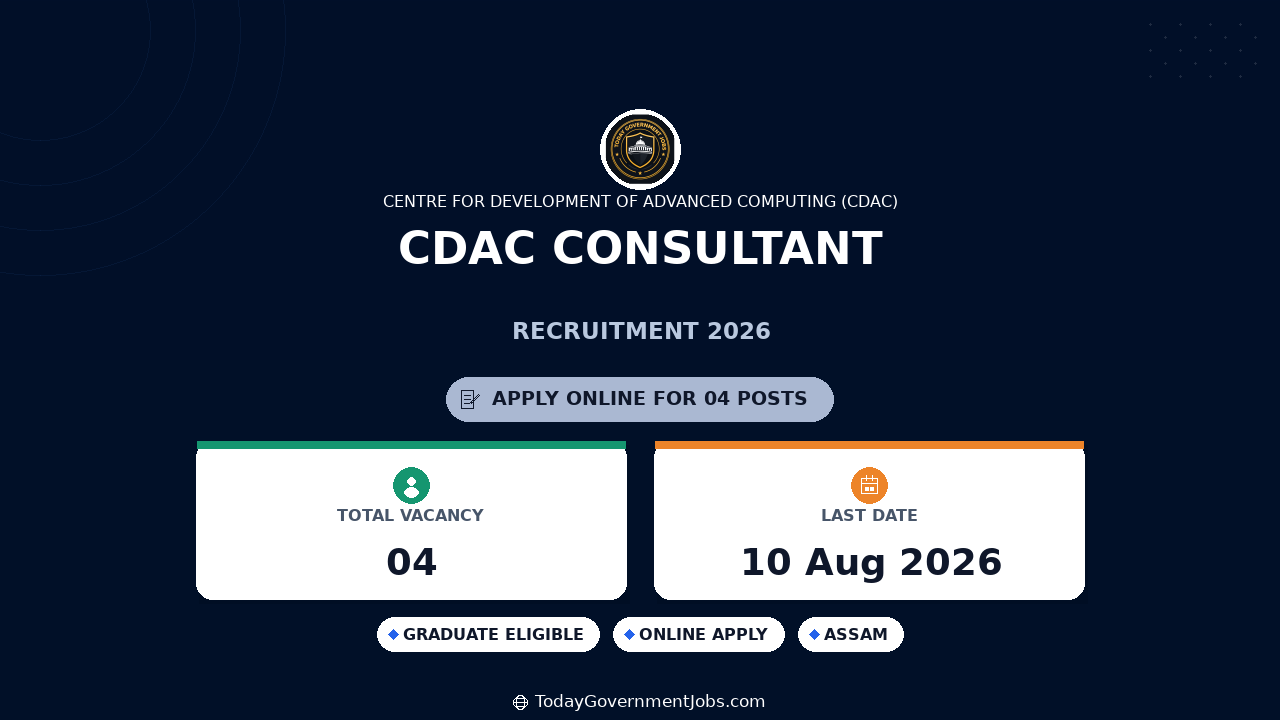 CDAC Consultant Recruitment 2026 - Apply Online