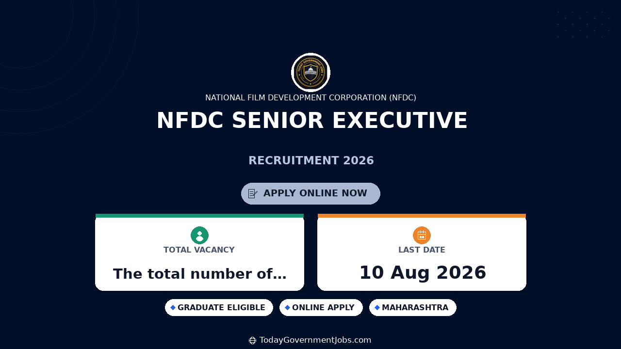 NFDC Senior Executive Recruitment 2026 Apply Online