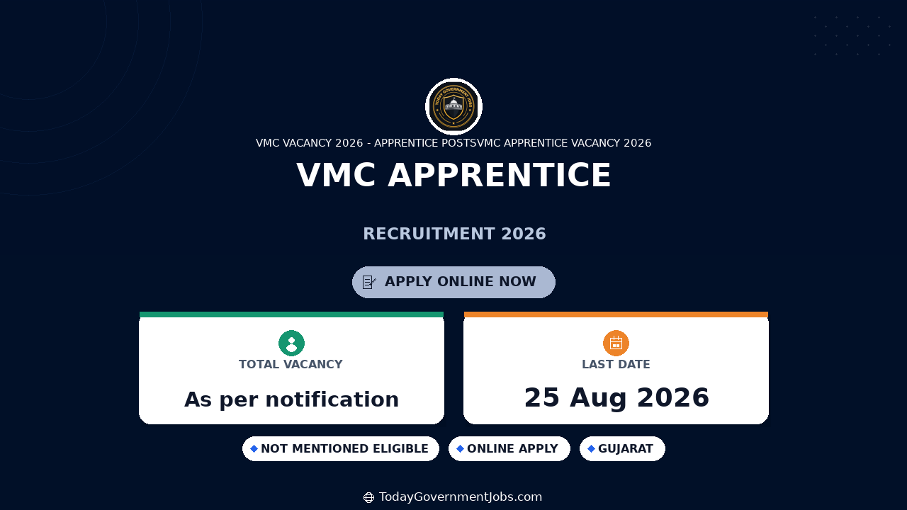 VMC Apprentice Recruitment 2026 Apply Online