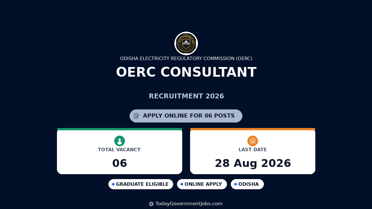 OERC Consultant Recruitment 2026 - Apply Offline