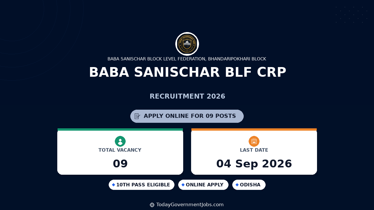 Baba Sanischar BLF CRP-EP Recruitment 2026 - Apply Offline