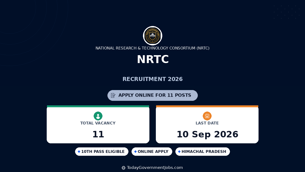 NRTC Recruitment 2026: 11 JE, Operator Jobs Walk-in