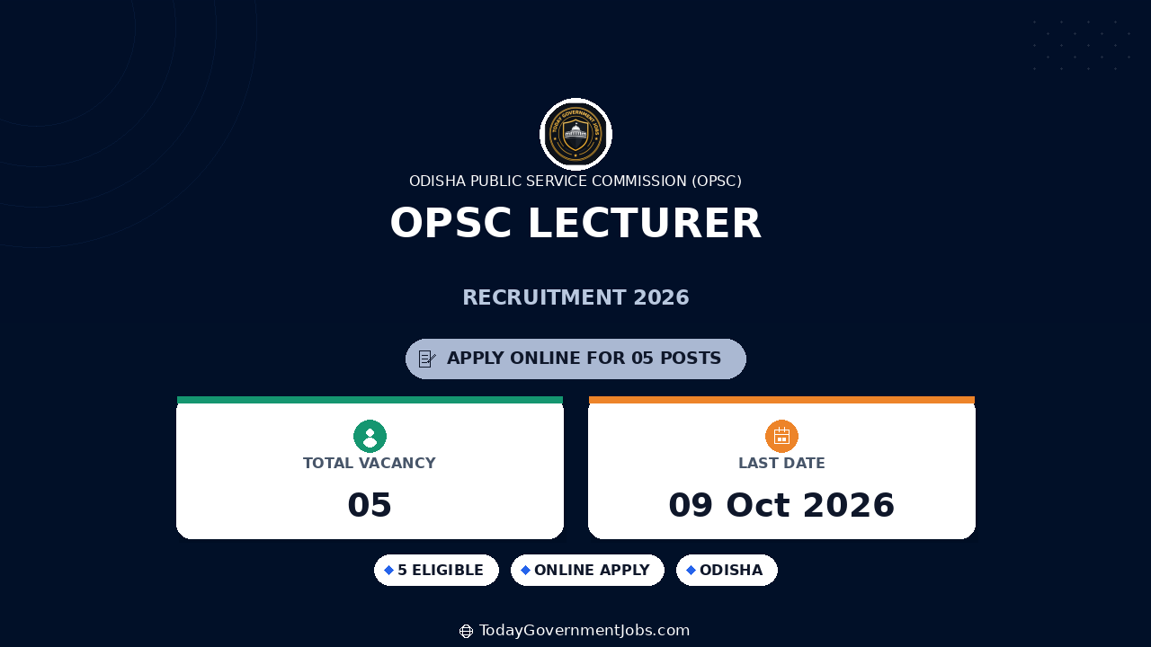 OPSC Lecturer Recruitment 2026: Apply Online