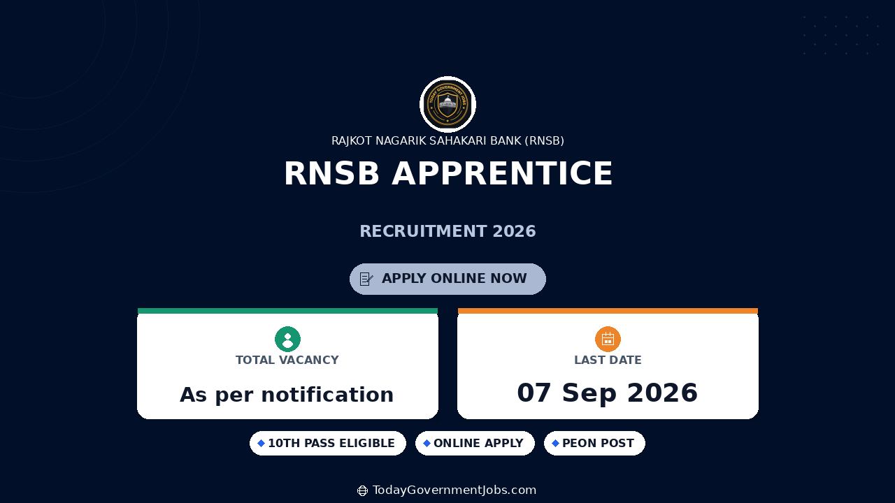 RNSB Apprentice-Peon Recruitment 2026