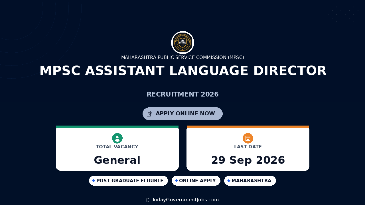 MPSC Assistant Language Director Recruitment 2026