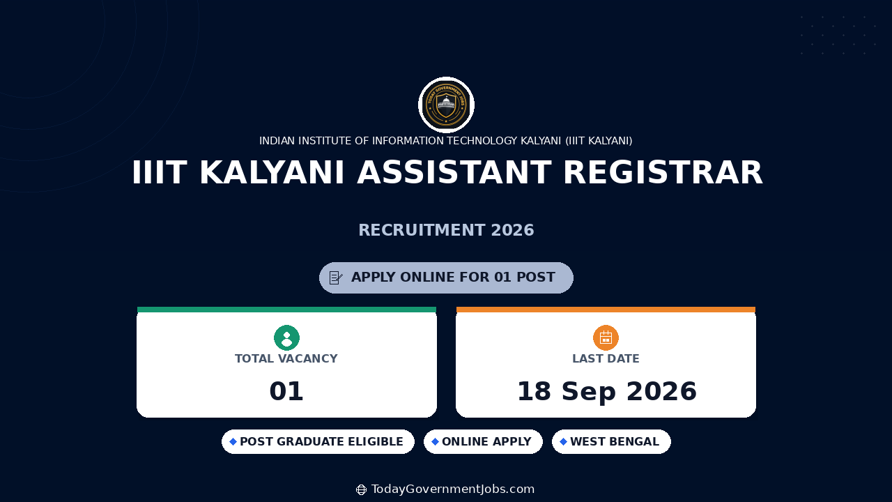 IIIT Kalyani Assistant Registrar Recruitment 2026