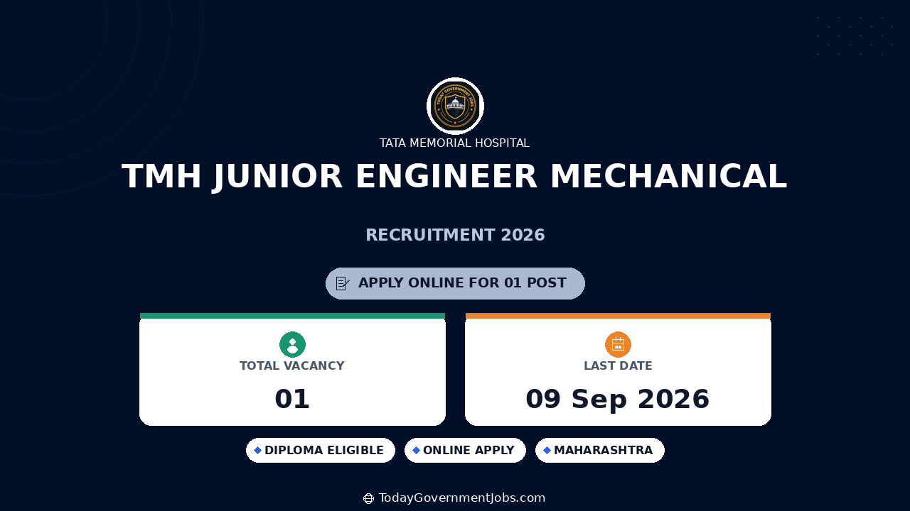 TMH Junior Engineer Mechanical Recruitment 2026