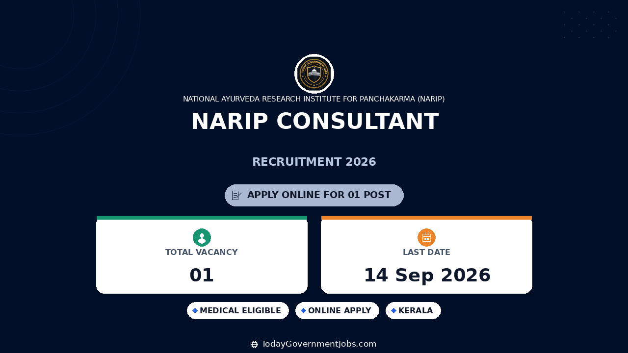 NARIP Consultant Recruitment 2026: Apply for Pathologist Post
