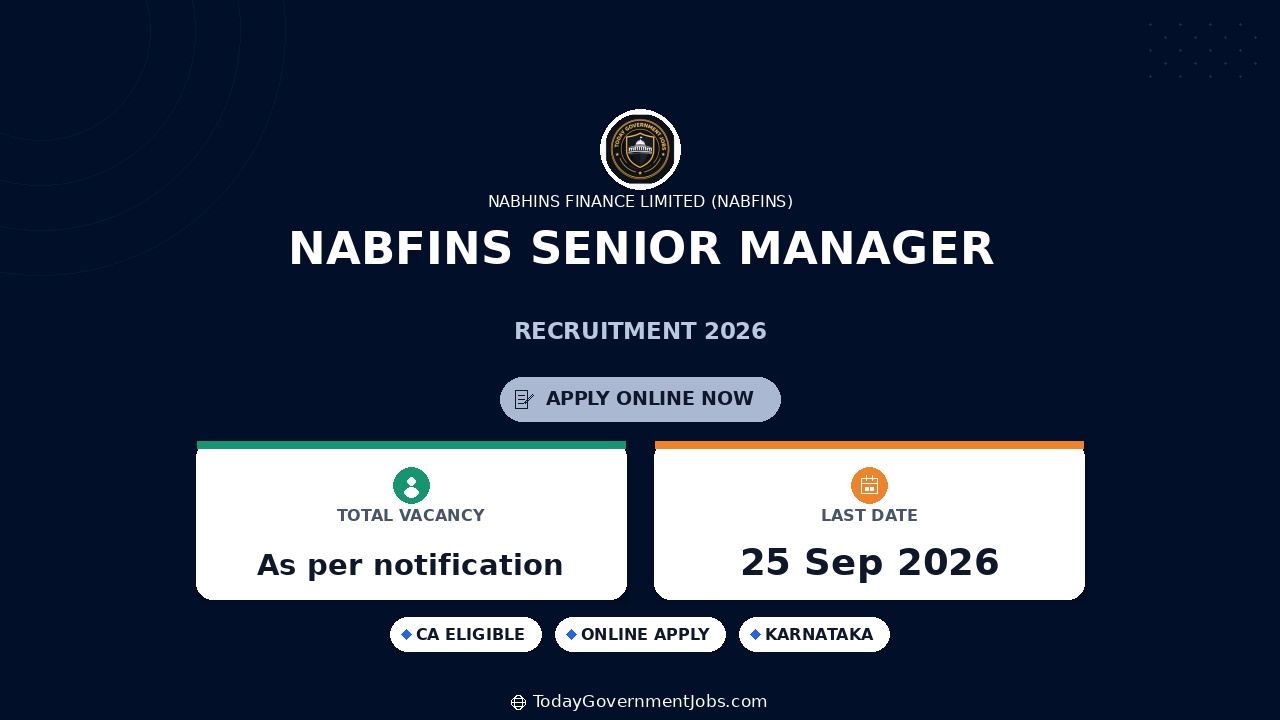 NABFINS Senior Manager Recruitment 2026
